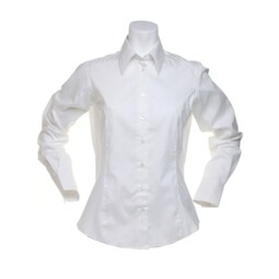 Kustom Kit KK702 Ladies Long Sleeve Oxford Shirt White