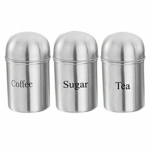 Stainless Steel Tea, Coffee, Sugar Canister Set