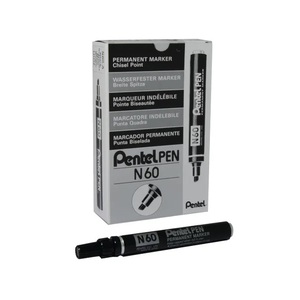 Pentel Marker Pen Black (Pack 12)