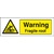 14261G: Warning fragile roof Size: G 300 x 100mm