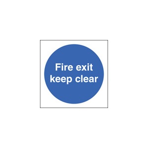 Fire Exit Keep Clear (Self Adhesive Vinyl,400 X 400mm) (21606N)