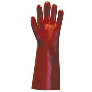 Heavyweight PVC Chemical Resistant Gauntlet Red 45CM