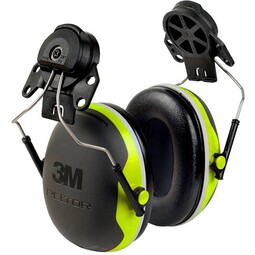 3M Peltor X4P3 Ear Muffs 32Db High Visibility Helmet Mounted