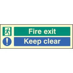 Fire Exit - Keep Clear (photo. Rigid Plastic,450 X 150mm)
