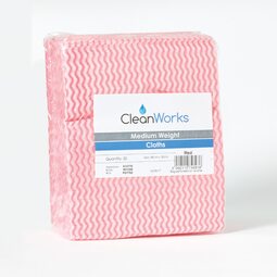 CleanWorks Mediumweight Cloths Red (Pack 50)