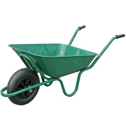90L Green Wheelbarrow - Pneumatic Tyre