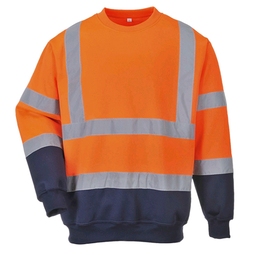 B306 Two-Tone Hi-Vis Sweatshirt Navy & Orange