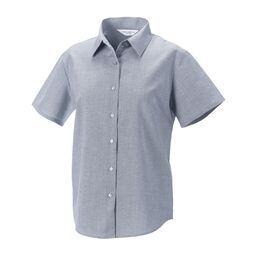 933F Ladies Short Sleeve Oxfort Shirt Silver