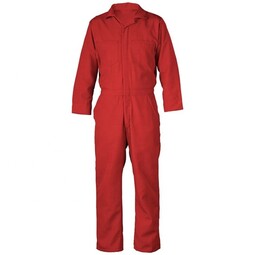 Polycotton Zip-Front Boilersuit Red (Extra Large)