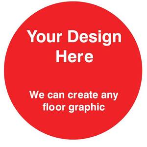 VCCB.08 Circle Floor Sticker - Your Design Here (Red) - 300MM