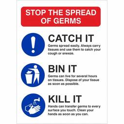 HYB.451W Stop The Spread Of Germs - 150MM x 200MM