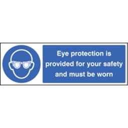 Eye Protection Provided (Rigid Plastic,300 X 100mm)