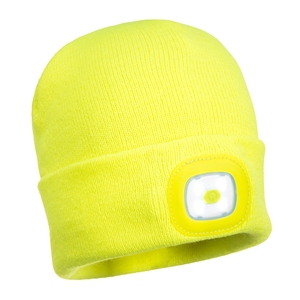 Beanie Hat With Rechargeable Usb Light Yellow