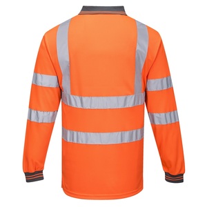 S277 Hi-Vis Long Sleeve Polo Shirt Orange