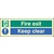 Fire Exit Keep Clear (photo. Self Adhesive Vinyl,300 X 100mm)