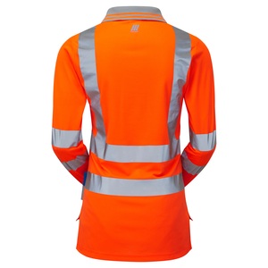 Pulsar PR703 Ladies High Visibility Long Sleeve Polo Shirt Orange