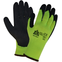 KeepSAFE Hi Vis Insulated Latex Palm Coated Builders Grip Glove 