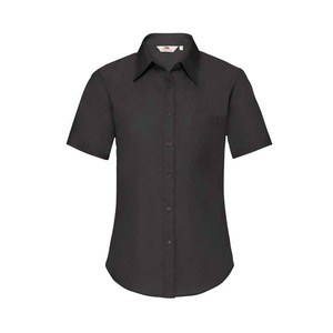 65014 Ladies Short Sleeve Poplin Shirt Black