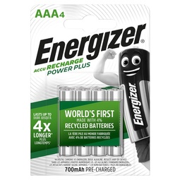Energizer Rechargeable Power Plus AAA Pack 4
