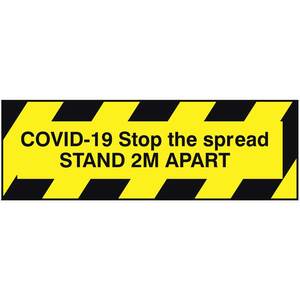 VCC.21E Covid-19 Stop The Spread Stand 2M Apart - 1MM x 300MM x 100MM (Rigid Plastic) - Pack Of 5
