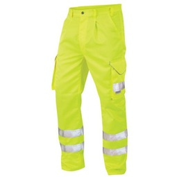 PENNYMOOR Yellow Hi-Vis Poly/Cotton Ladies Cargo Trousers (Short Leg) ISO 20471 Cl 2