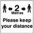 STG.912 2M Please Keep Your Distance - Self Adhesive - 55MM x 55MM