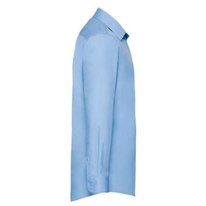 65118 Mens Long Sleeve Poplin Shirt Mid Blue