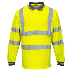 S277 Hi-Vis Yellow Long Sleeve Polo Shirt