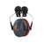 JSP Sonis Compact Helmet Mounted Cup/Ex-Vis Orange Plate Ear Defenders Dark Grey