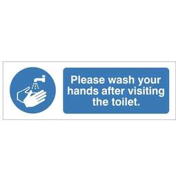 HYB.03E Please Wash Your Hands After Visiting The Toilet - 300MM x 100MM