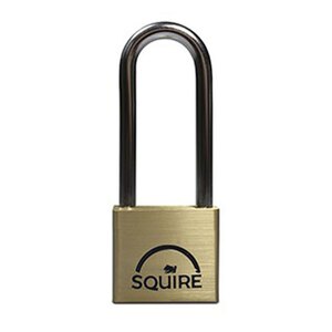 Squire LN4/2.5 - Lion Range - 40mm Premium Solid Brass Double Locking Padlock - Long Shackle 2.5"