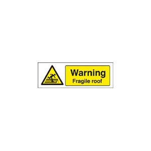 14261G: Warning fragile roof Size: G 300 x 100mm