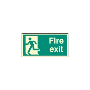 Fire Exit - Left Symbol (Rigid Plastic,400 X 200mm)