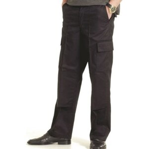 UC904 Cargo Trousers with Knee Pad Pockets Reg Leg Black