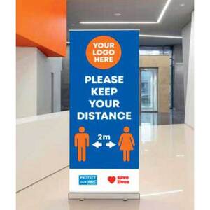 PUUP.01 Please Keep Your Distance Pull Up Banner - 800MM x 2000MM