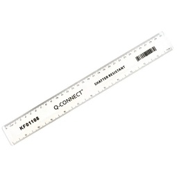 Q Connect Ruler Shatterproof Clear 300MM