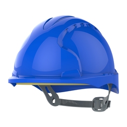 Mid-Peak Wheel Ratchet Vented Safety Helmet Blue