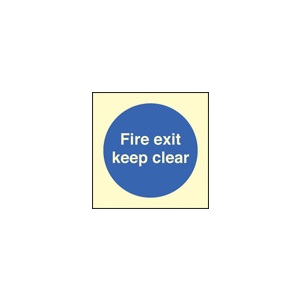 Fire Exit Keep Clear (photo. Self Adhesive Vinyl,80 X 80mm)