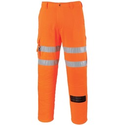 Portwest Hi-Vis Rail Track Combat Trousers Reg Leg Orange