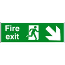Fire Exit - Down And Right (photo. Self Adhesive Vinyl,300 X 100mm)