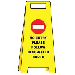 VCC.455 Free Standing Heavy Duty - No Entry Please Follow Designated Route - 600MM