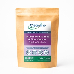 Cleanline Eco Neutral Hard Surface & Floor Cleaner Bucket Soluble Sachets (Pack 80)