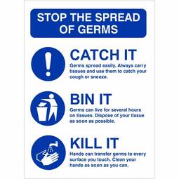 HYB.452W Stop The Spread Of Germs - 150MM x 200MM