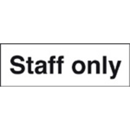 Staff Only Safety Sign Self Adhesive Vinyl