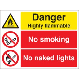 Highly Flammable (Rigid Plastic,400 X 300mm)