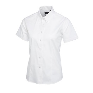 UC704 Ladies Oxford Half Sleeve Shirt White