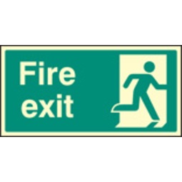 Fire Exit - Right Symbol (Self Adhesive Vinyl,400 X 200mm) (22033J)
