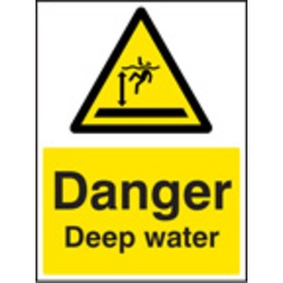 Danger Deep Water (Rigid Plastic,400 X 300mm)