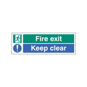 Fire Exit - Keep Clear (Self Adhesive Vinyl,450 X 150mm) (22062L)