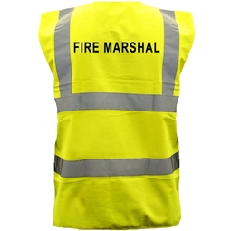 Pre-Printed FIRE MARSHAL Hi-Vis Waistcoat Yellow